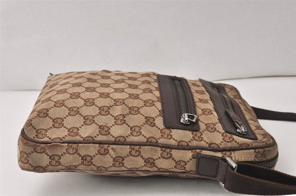 Authentic GUCCI Shoulder Cross Body Bag GG Canvas Leather 92551 Brown 5076K