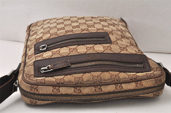 Authentic GUCCI Shoulder Cross Body Bag GG Canvas Leather 92551 Brown 5076K
