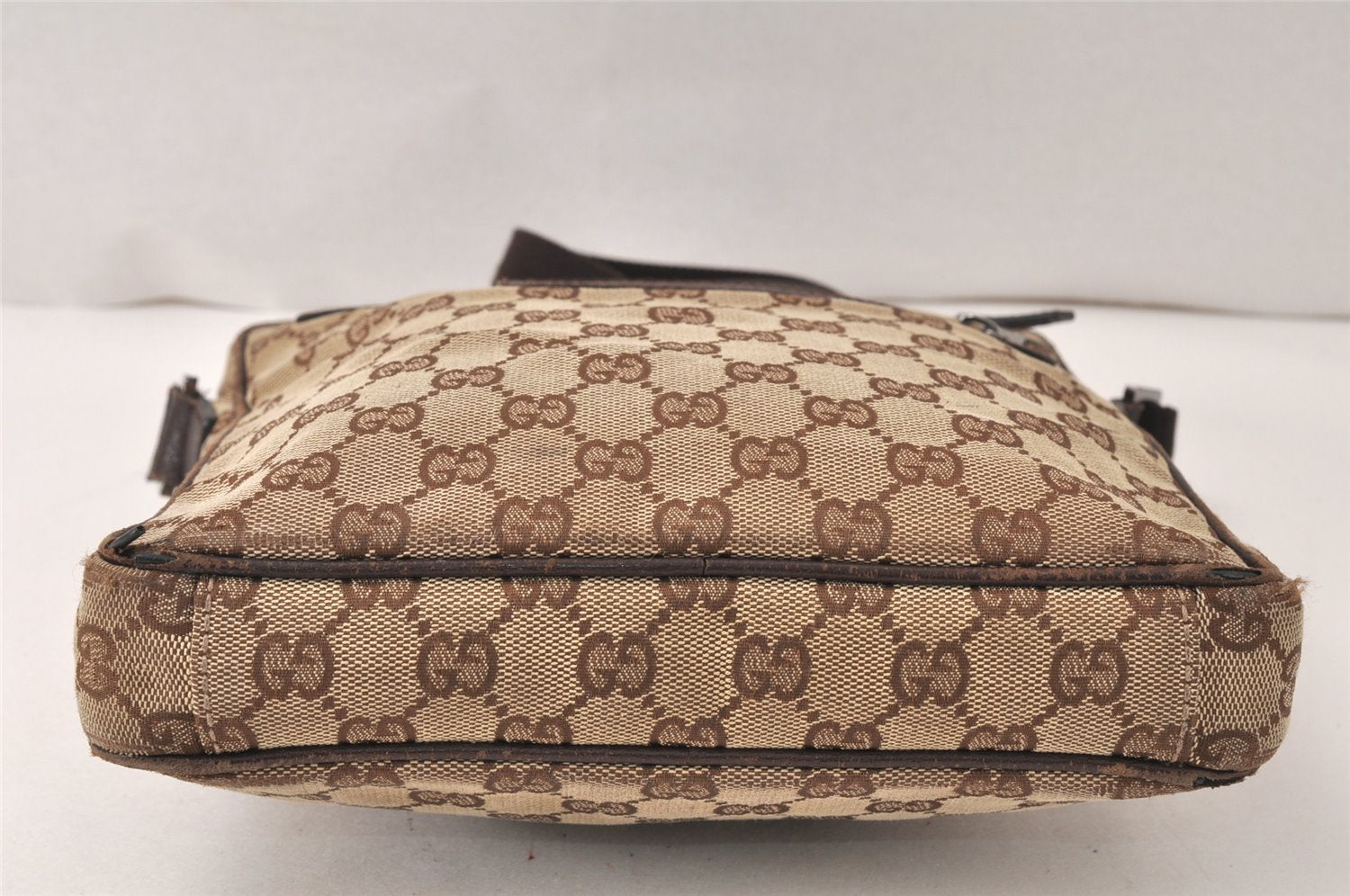 Authentic GUCCI Shoulder Cross Body Bag GG Canvas Leather 92551 Brown 5076K