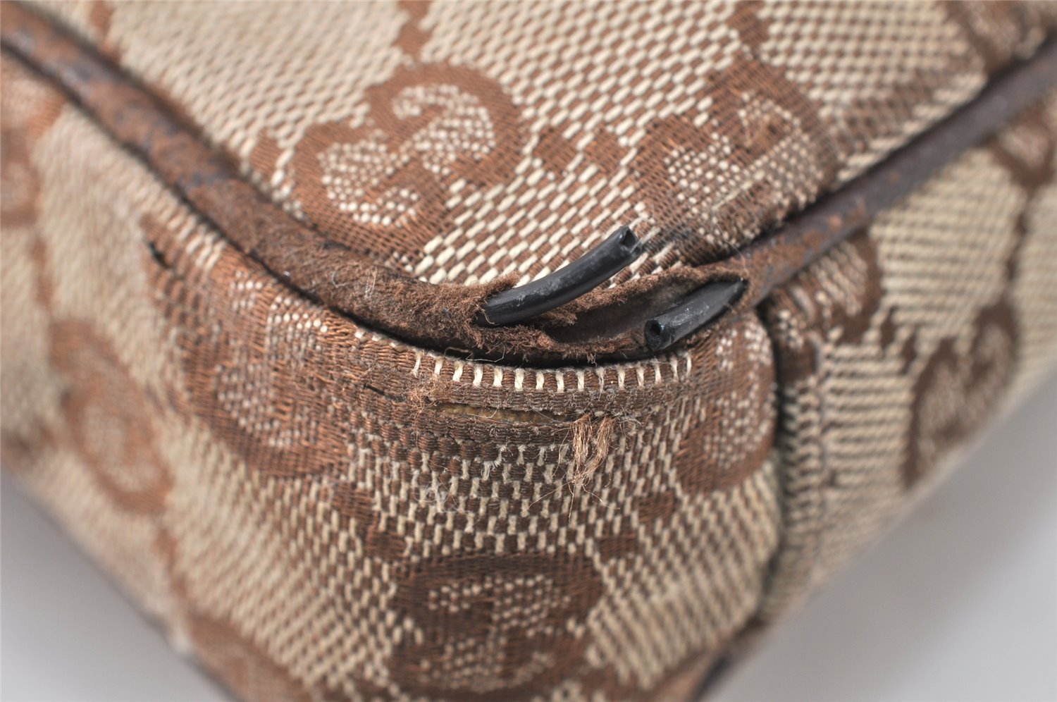 Authentic GUCCI Shoulder Cross Body Bag GG Canvas Leather 92551 Brown 5076K