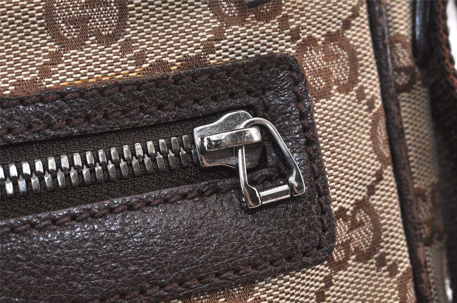 Authentic GUCCI Shoulder Cross Body Bag GG Canvas Leather 92551 Brown 5076K