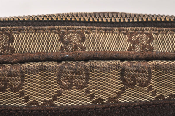 Authentic GUCCI Shoulder Cross Body Bag GG Canvas Leather 92551 Brown 5076K