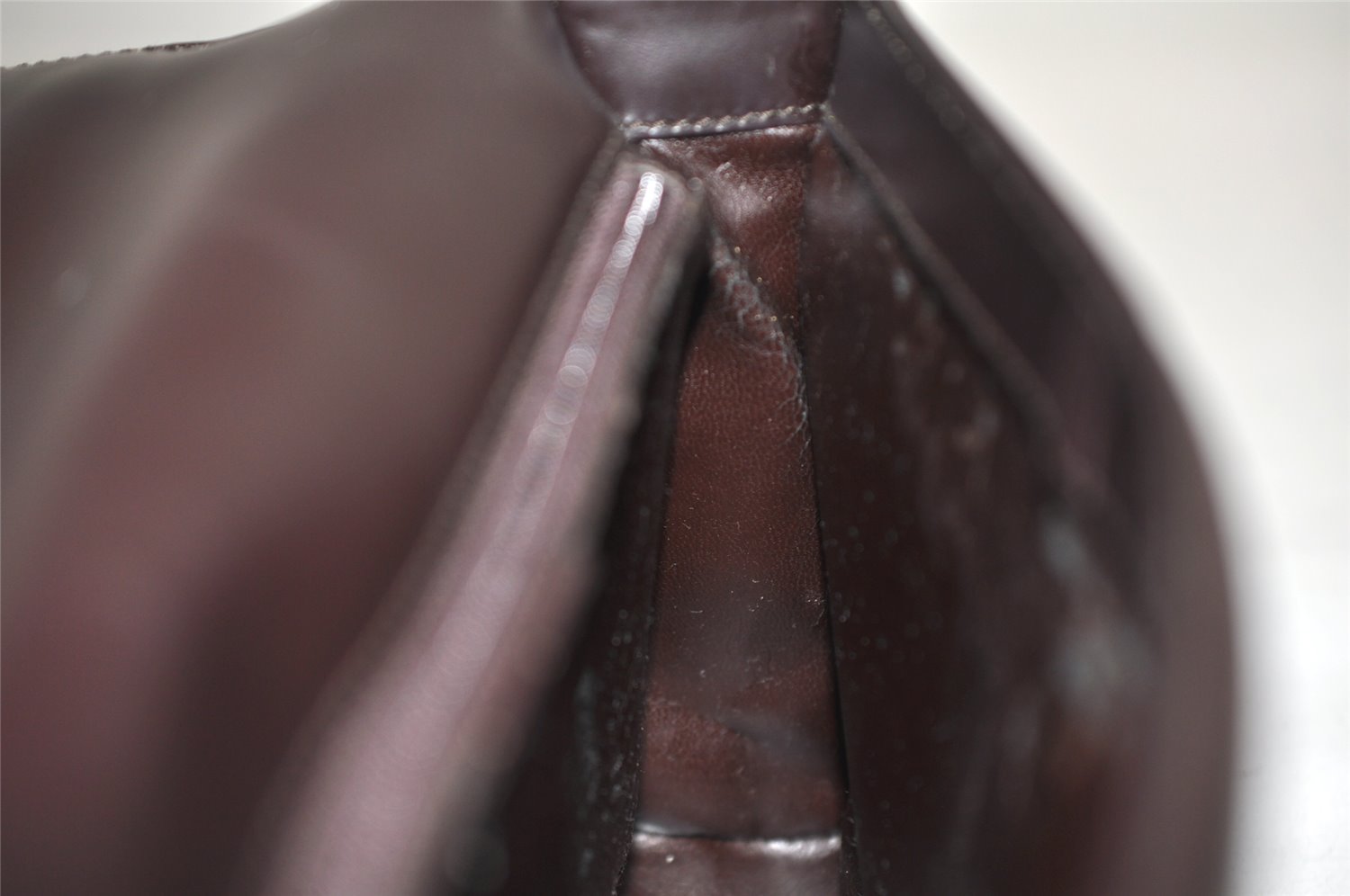 Authentic GUCCI Vintage Shoulder Cross Body Bag Purse Leather Brown Junk 5078K