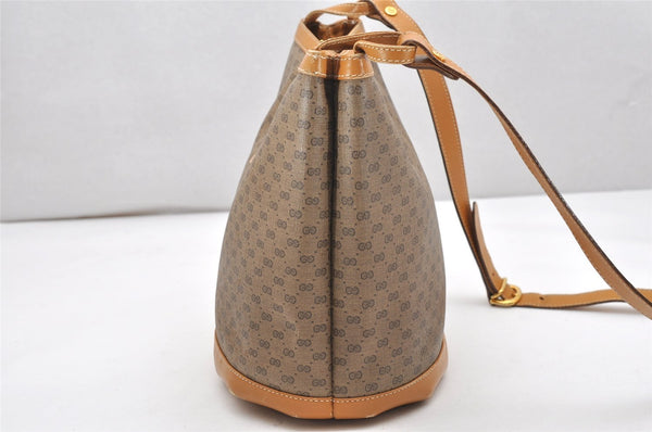 Authentic GUCCI Micro GG PVC Leather Shoulder Cross Body Bag Brown 5079K