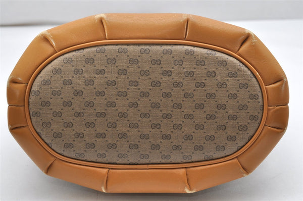 Authentic GUCCI Micro GG PVC Leather Shoulder Cross Body Bag Brown 5079K