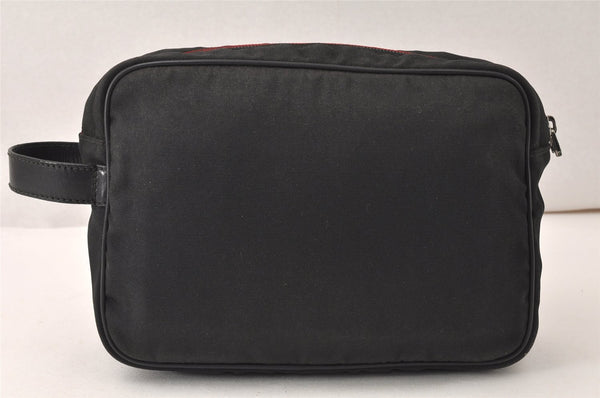 Authentic GUCCI Clutch Hand Bag Purse Nylon Leather 131224 Black Junk 5080K