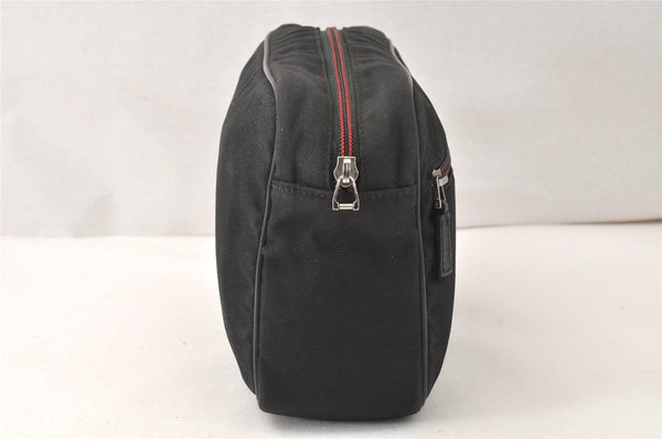 Authentic GUCCI Clutch Hand Bag Purse Nylon Leather 131224 Black Junk 5080K