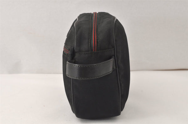 Authentic GUCCI Clutch Hand Bag Purse Nylon Leather 131224 Black Junk 5080K