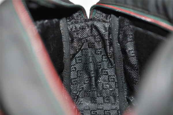 Authentic GUCCI Clutch Hand Bag Purse Nylon Leather 131224 Black Junk 5080K