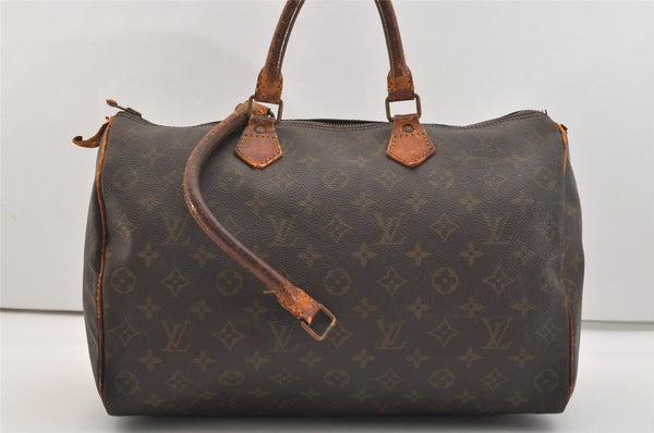 Authentic Louis Vuitton Monogram Speedy 35 Hand Boston Bag M41524 LV Junk 5081J