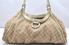 Authentic GUCCI Abbey Shoulder Tote Bag GG Canvas Leather 189835 Beige 5081K