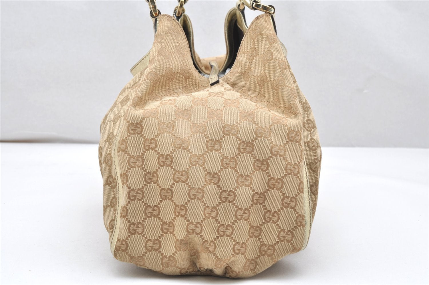 Authentic GUCCI Abbey Shoulder Tote Bag GG Canvas Leather 189835 Beige 5081K
