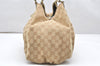 Authentic GUCCI Abbey Shoulder Tote Bag GG Canvas Leather 189835 Beige 5081K