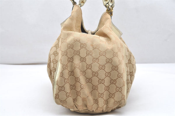 Authentic GUCCI Abbey Shoulder Tote Bag GG Canvas Leather 189835 Beige 5081K