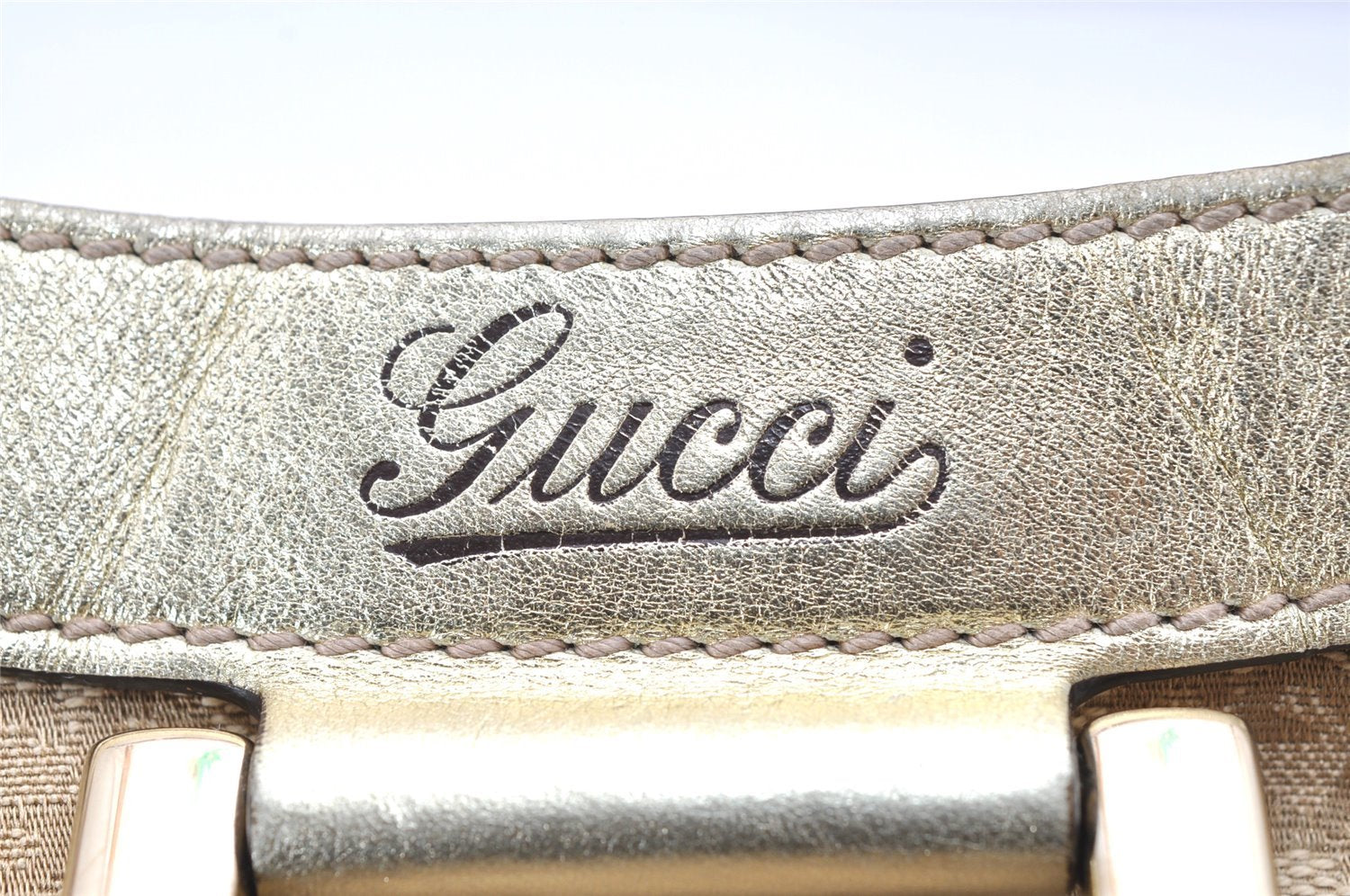 Authentic GUCCI Abbey Shoulder Tote Bag GG Canvas Leather 189835 Beige 5081K