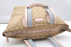 Authentic GUCCI VIntage Shoulder Tote Bag GG Canvas Leather 131230 Beige 5082K