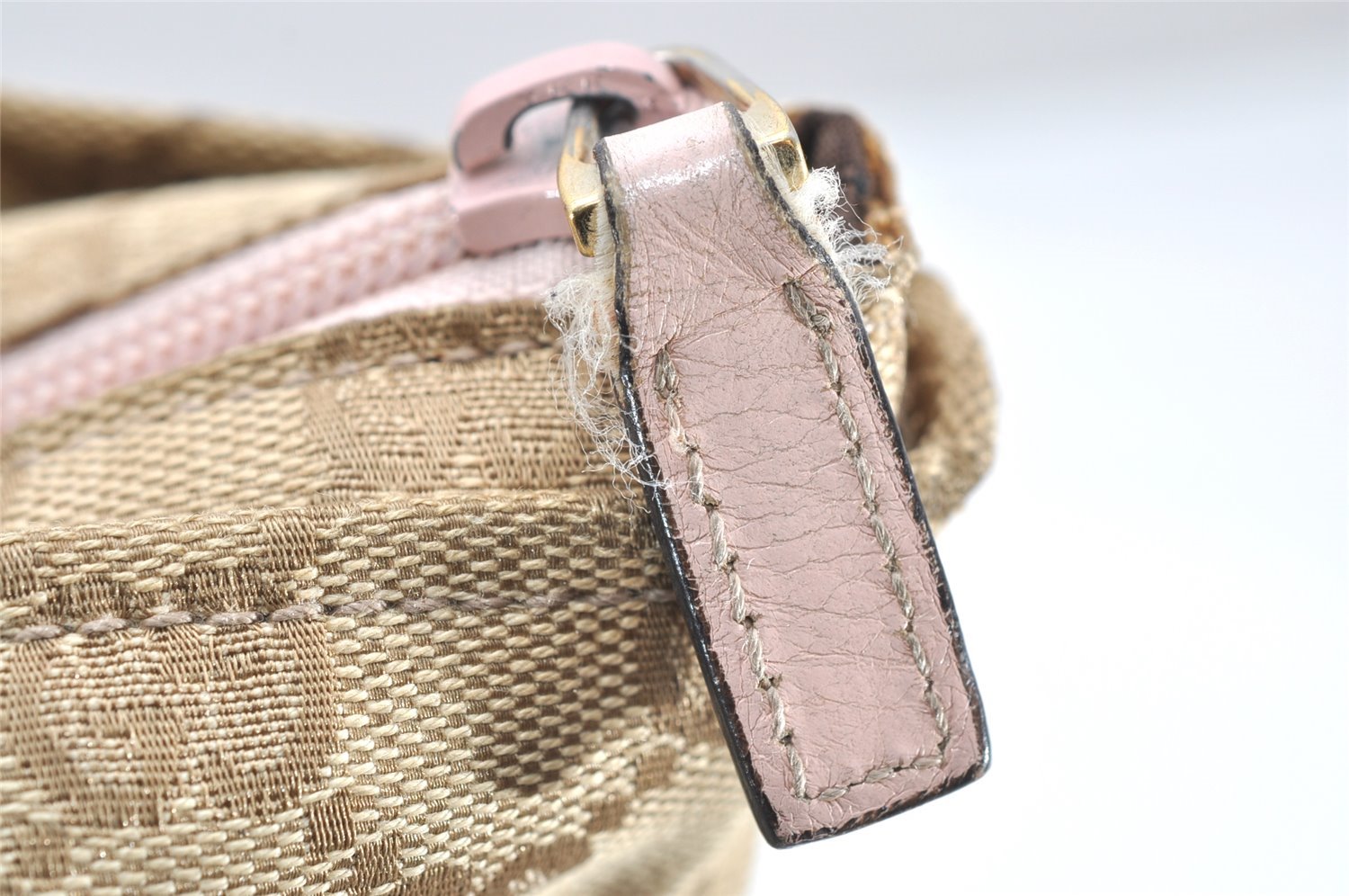 Authentic GUCCI VIntage Shoulder Tote Bag GG Canvas Leather 131230 Beige 5082K