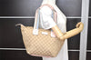 Authentic GUCCI VIntage Shoulder Tote Bag GG Canvas Leather 131230 Beige 5082K