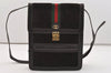 Authentic GUCCI Web Sherry Line Shoulder Cross Bag Suede Leather Brown 5084J