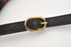 Authentic GUCCI Web Sherry Line Shoulder Cross Bag Suede Leather Brown 5084J