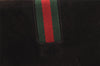 Authentic GUCCI Web Sherry Line Shoulder Cross Bag Suede Leather Brown 5084J