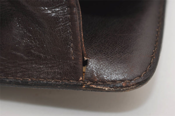 Authentic GUCCI Web Sherry Line Shoulder Cross Bag Suede Leather Brown 5084J