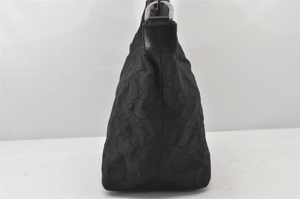Authentic GUCCI Bamboo Shoulder Hand Bag Purse Nylon Leather 0000531 Black 5084K