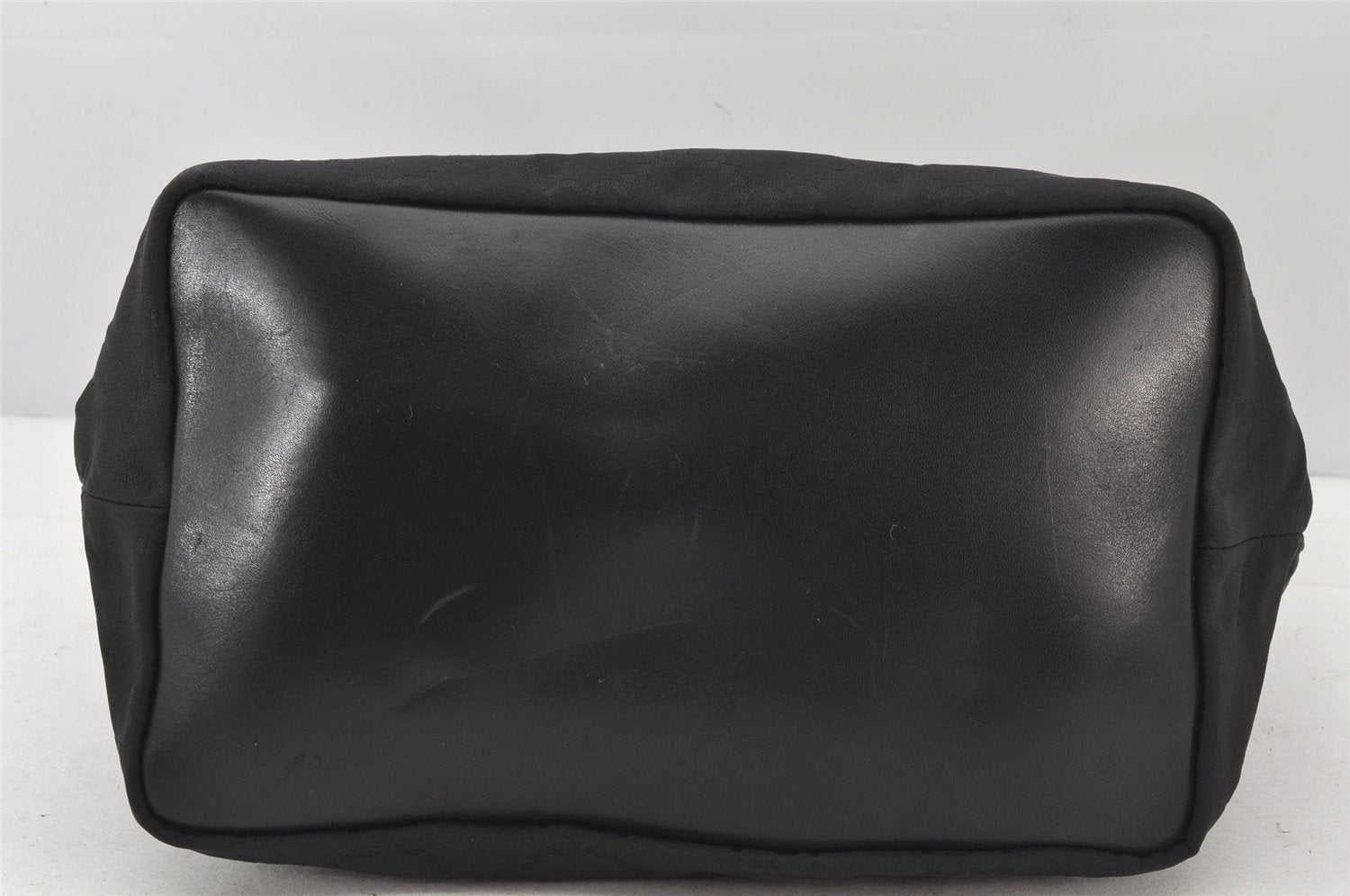 Authentic GUCCI Bamboo Shoulder Hand Bag Purse Nylon Leather 0000531 Black 5084K