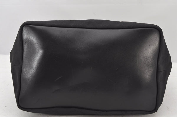 Authentic GUCCI Bamboo Shoulder Hand Bag Purse Nylon Leather 0000531 Black 5084K