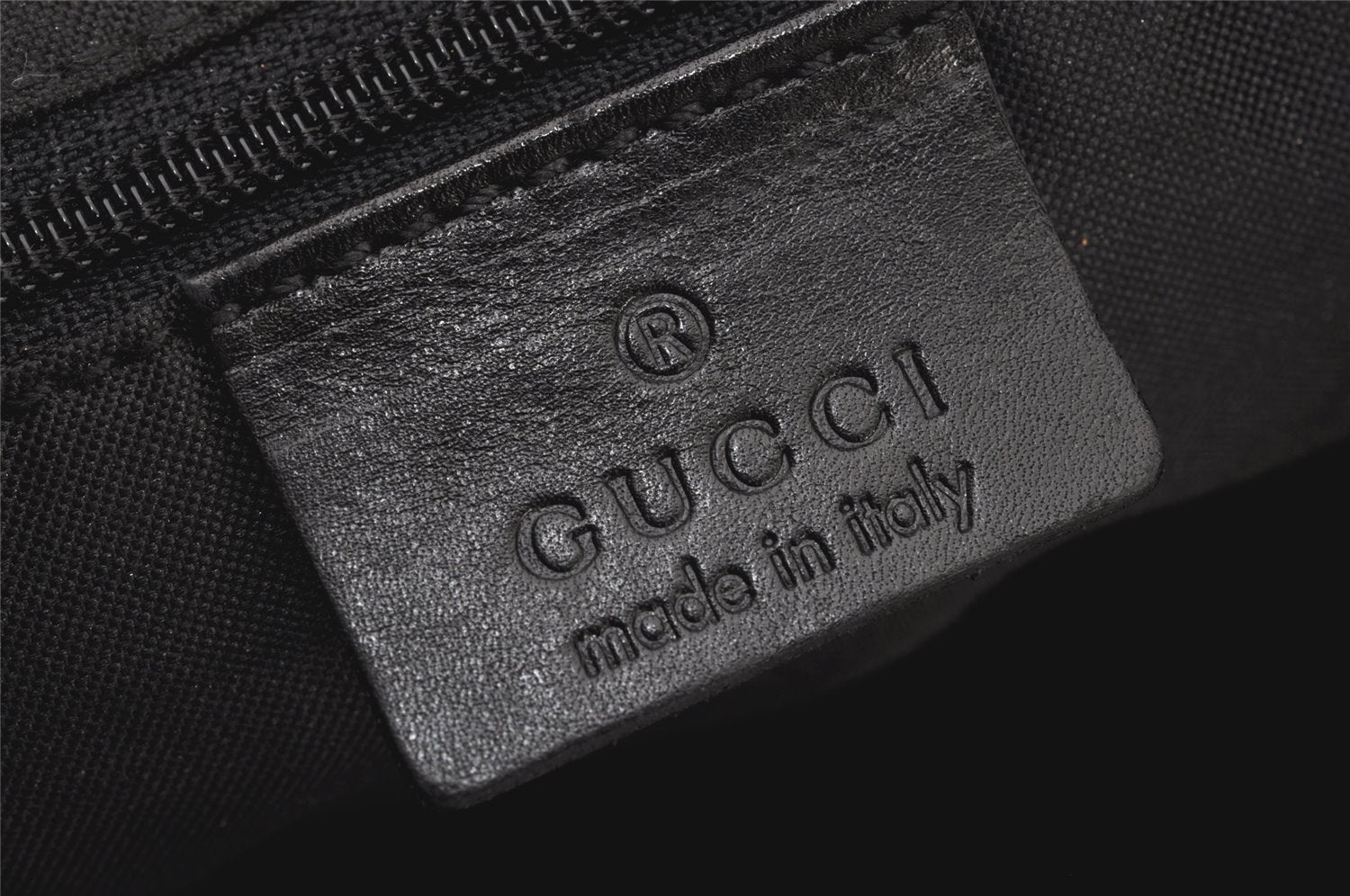 Authentic GUCCI Bamboo Shoulder Hand Bag Purse Nylon Leather 0000531 Black 5084K