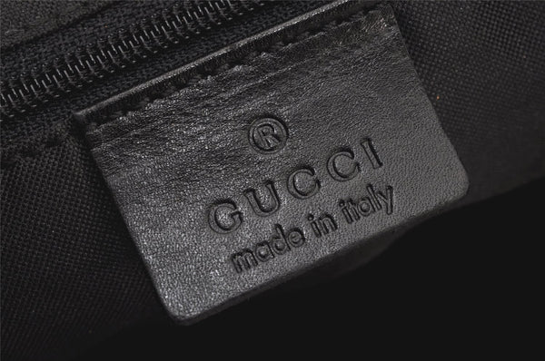 Authentic GUCCI Bamboo Shoulder Hand Bag Purse Nylon Leather 0000531 Black 5084K