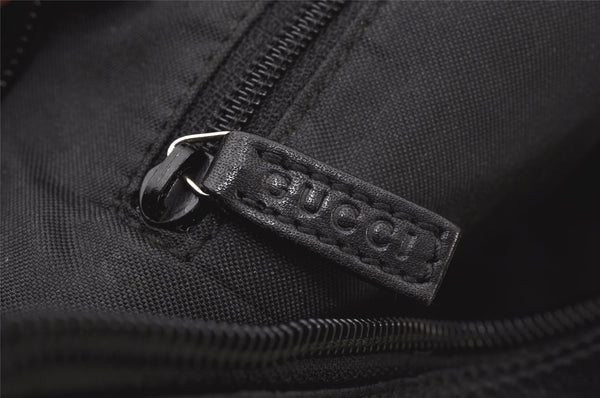 Authentic GUCCI Bamboo Shoulder Hand Bag Purse Nylon Leather 0000531 Black 5084K