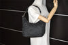 Authentic GUCCI Bamboo Shoulder Hand Bag Purse Nylon Leather 0000531 Black 5084K