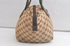 Authentic GUCCI Web Sherry Line Tote Bag GG Canvas Leather 131228 Brown 5085K