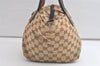 Authentic GUCCI Web Sherry Line Tote Bag GG Canvas Leather 131228 Brown 5085K