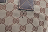 Authentic GUCCI Web Sherry Line Tote Bag GG Canvas Leather 131228 Brown 5085K