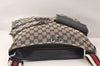 Authentic GUCCI Sherry Line Shoulder Bag GG Canvas Leather 169937 Navy 5087K