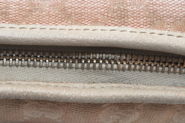 Authentic GUCCI Abbey Shoulder Bag Purse GG Canvas Leather 130939 Pink 5089I