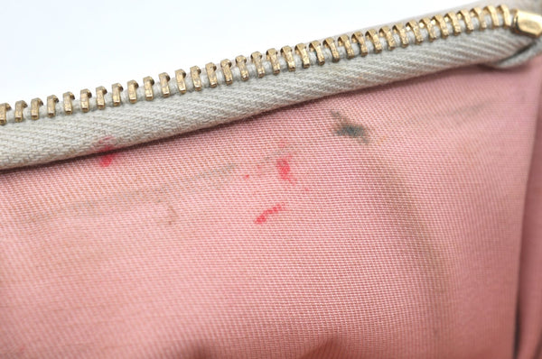 Authentic GUCCI Abbey Shoulder Bag Purse GG Canvas Leather 130939 Pink 5089I