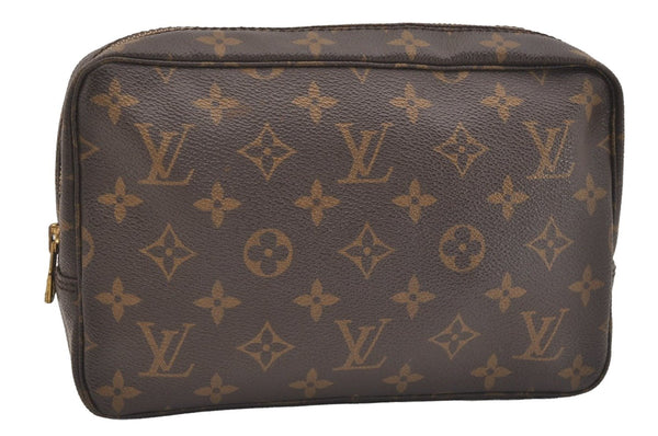 Auth Louis Vuitton Monogram Trousse Toilette 23 Clutch Hand Bag M47524 LV 5089J
