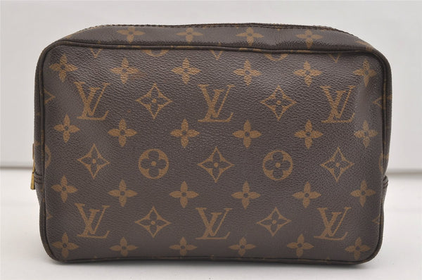 Auth Louis Vuitton Monogram Trousse Toilette 23 Clutch Hand Bag M47524 LV 5089J