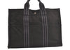 Authentic HERMES Fourre Tout MM Hand Tote Bag Canvas Black 5093K