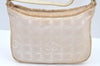 Authentic CHANEL Vintage New Travel Line Shoulder Hand Bag Purse Beige 5095J
