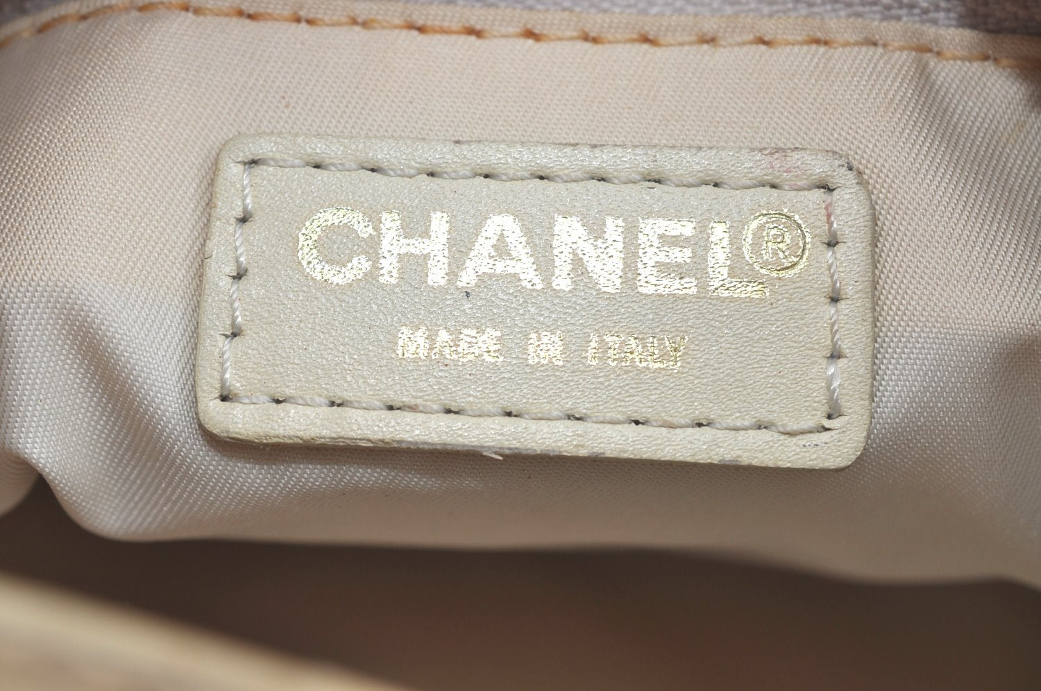 Authentic CHANEL Vintage New Travel Line Shoulder Hand Bag Purse Beige 5095J