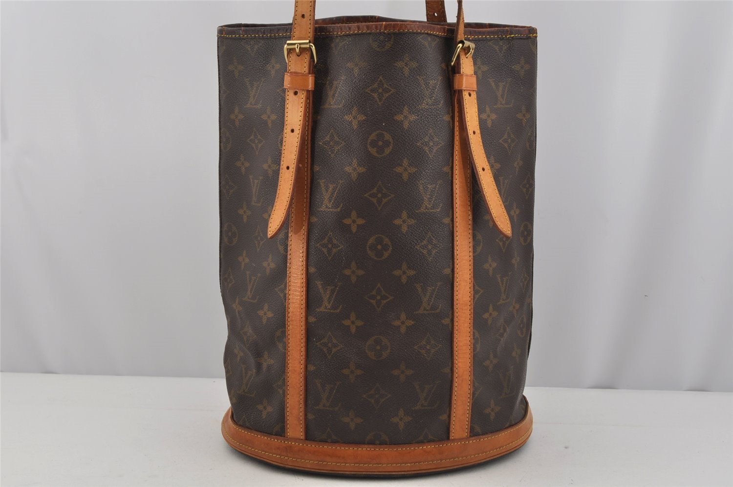 Authentic Louis Vuitton Monogram Bucket GM Shoulder Tote Bag M42236 Junk 5096J