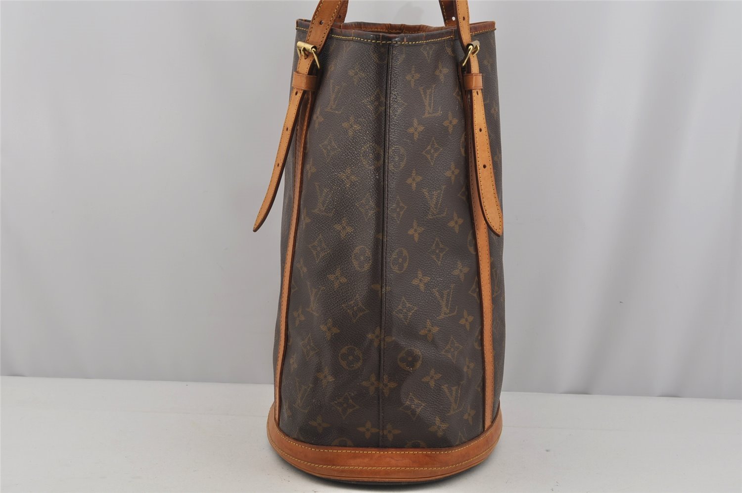 Authentic Louis Vuitton Monogram Bucket GM Shoulder Tote Bag M42236 Junk 5096J
