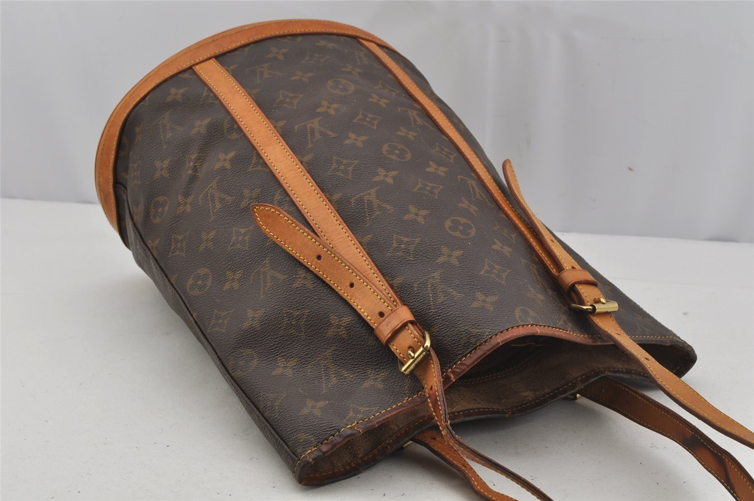 Authentic Louis Vuitton Monogram Bucket GM Shoulder Tote Bag M42236 Junk 5096J