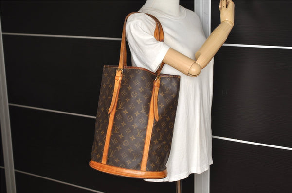 Authentic Louis Vuitton Monogram Bucket GM Shoulder Tote Bag M42236 Junk 5096J