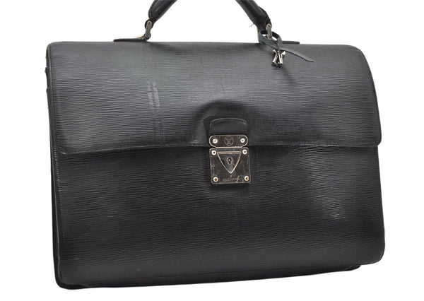 Auth Louis Vuitton Taiga Laguito Business Bag Briefcase Black M31092 LV 5096K