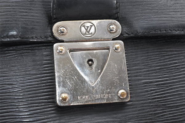 Auth Louis Vuitton Taiga Laguito Business Bag Briefcase Black M31092 LV 5096K